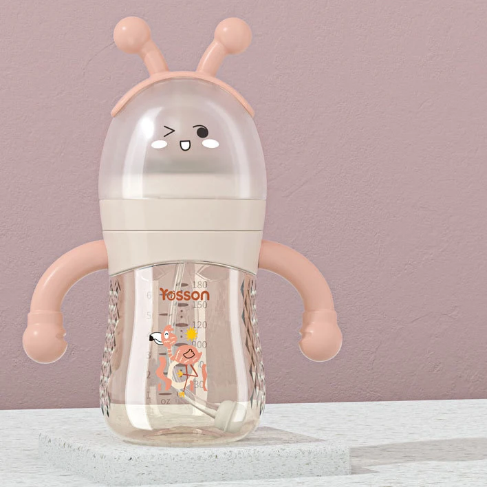 Wide Neck PP Feeding Bottle Easy Carry Handles Milk Baby Bottle with Handle