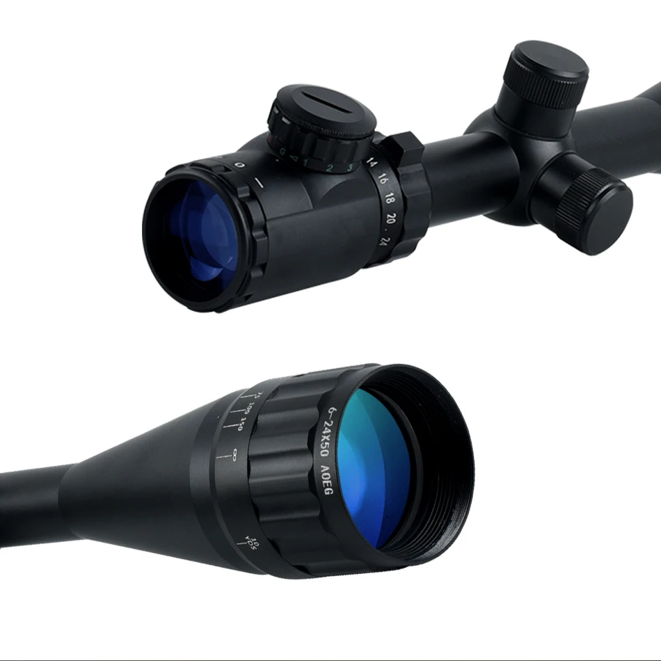 SYQT High Quality Hunting Scope 6-24X50 Optics Red Green Illuminated Sight Scope Set