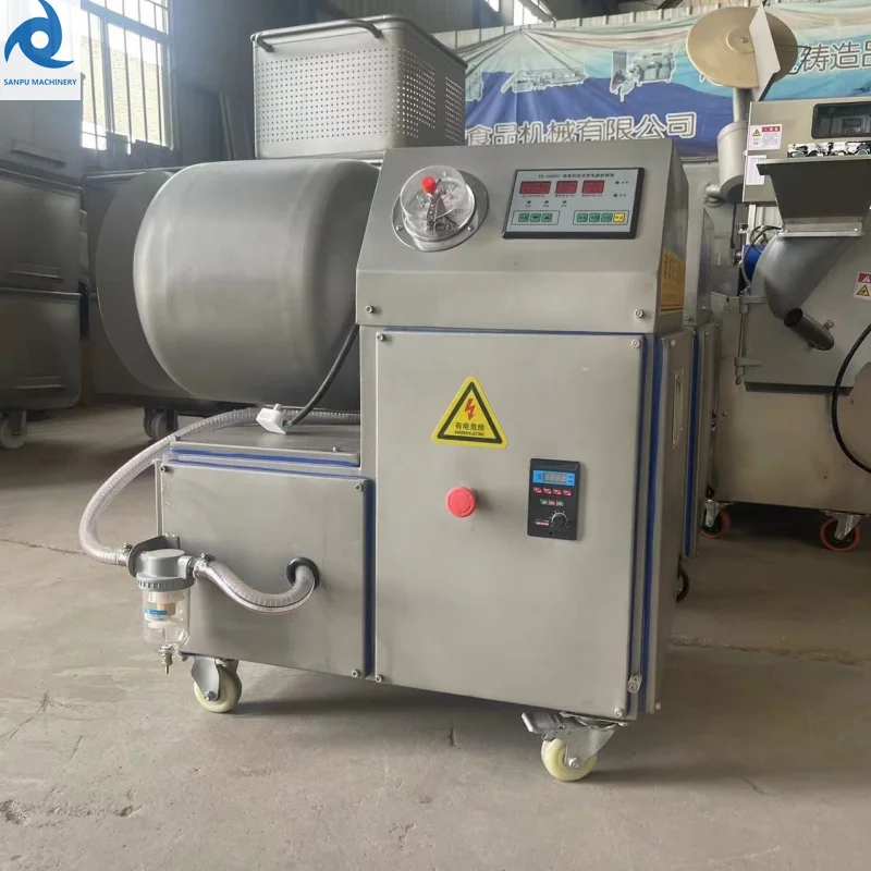 Full-automatic Beef Bloating Tenderizing Machine Pork Fish  Vacuum Tumbler With Cooling System