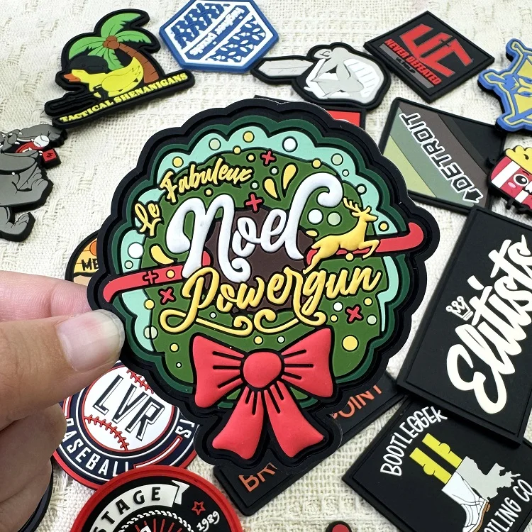 Wholesale Factory Custom Pvc Patches Custom 2d Pvc Patches Christmas Design Pvc Badge Rubber Patches