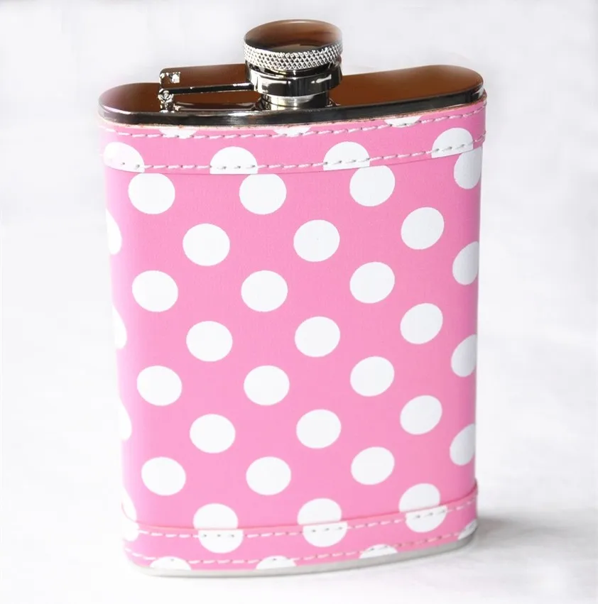New Style Metal Stainless Steel Portable Pocket Flask Promotional Leather Cover design Hip Flask
