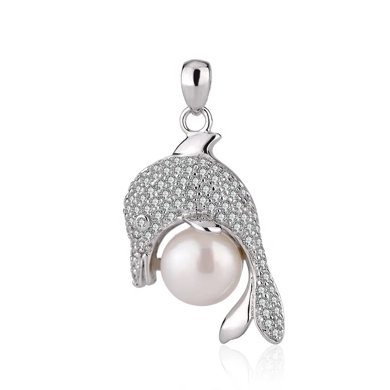 KAMMY 9.5-10mm Classical Versatile Dolphin Light Luxury Jewellery Girl Cute Large Real Pearl Pendant