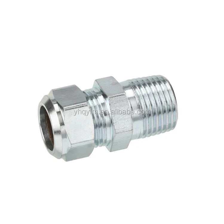 Carbon Steel Pipe Male Fitting Hydraulic Tube Fitting Coupler Compression Fitting