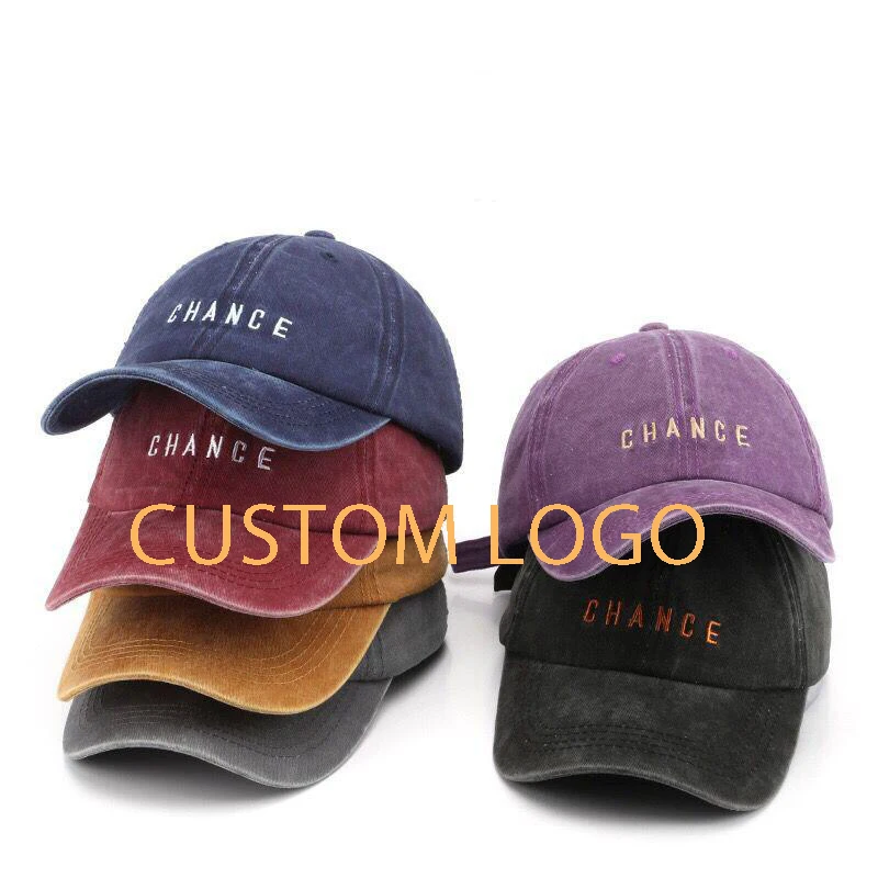 Wholesale Men 100% Cotton Twill Plain Blank Adjustable 6 Panel Sport Baseball Cap Unstructured Dad Hat Custom Embroidery Logo