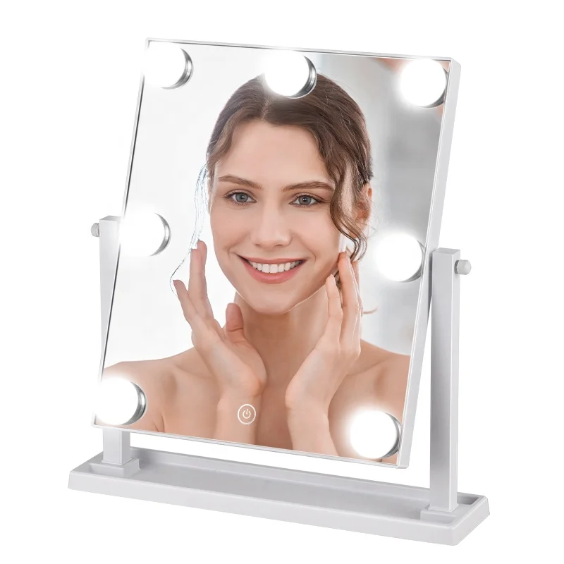 New Design  Led Lighted desktop hollywood style makeup mirror with led light