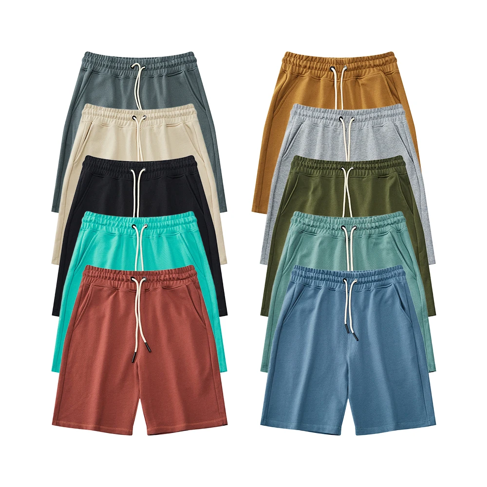 
High quality 360gsm Heavyweight Men Fitness Sports Sweat Shorts terry Fleece 100% cotton shorts for mens 