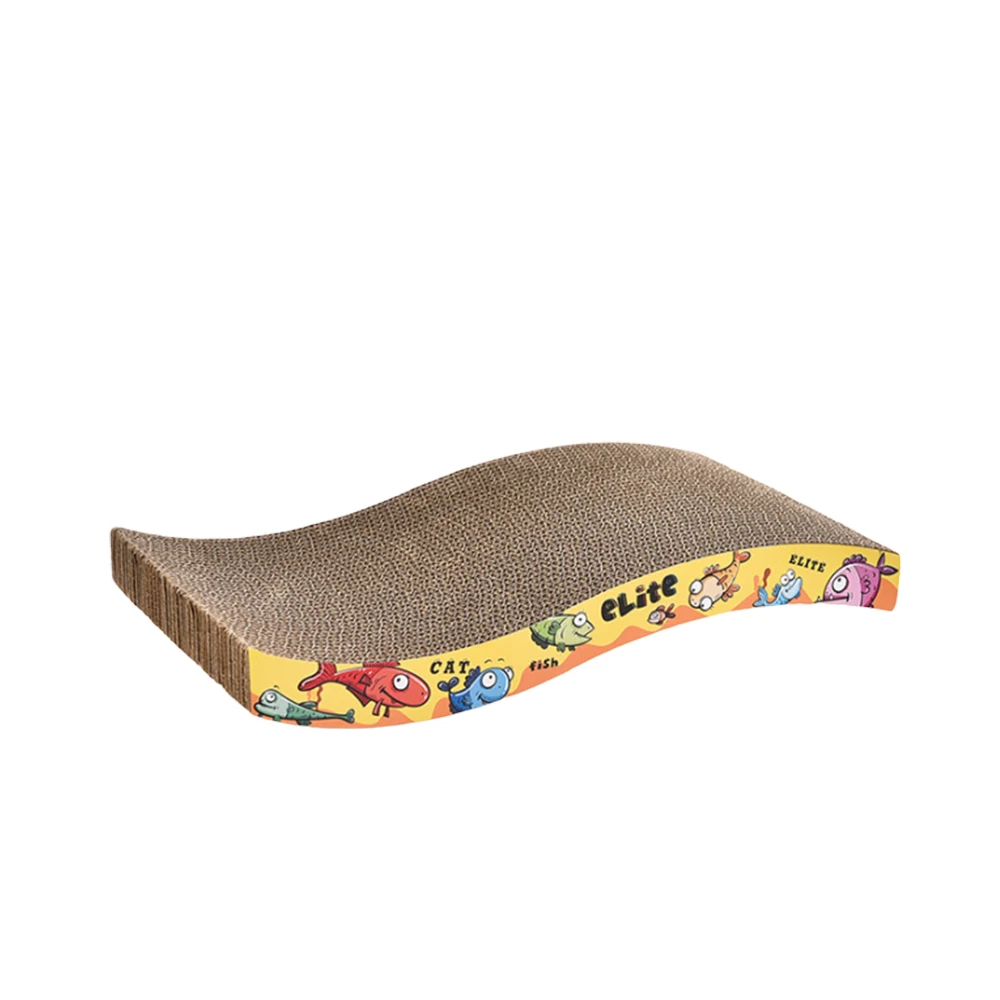 
Pets Wholesale Pet Toy Cat Scratch Board Cartoon Fish Flat Shape Corrugated Cat Scratch Board Grinding Claw Board 