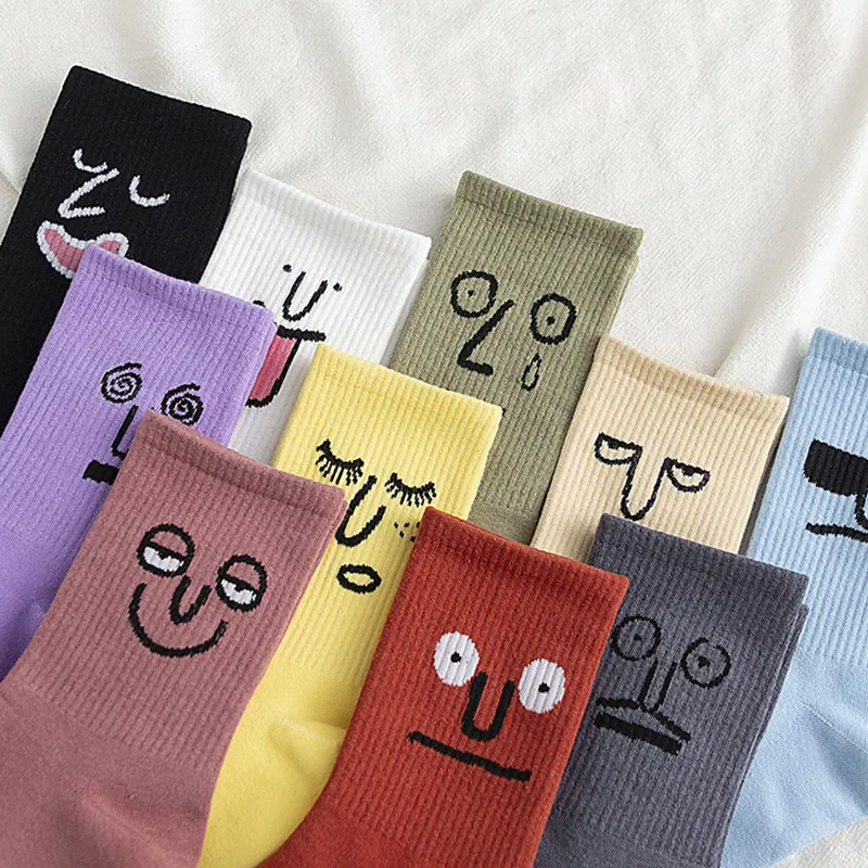 cotton funny novelty anime cartoon face emoticon socks for women lady 5.0 (11 Reviews) 21180 sold