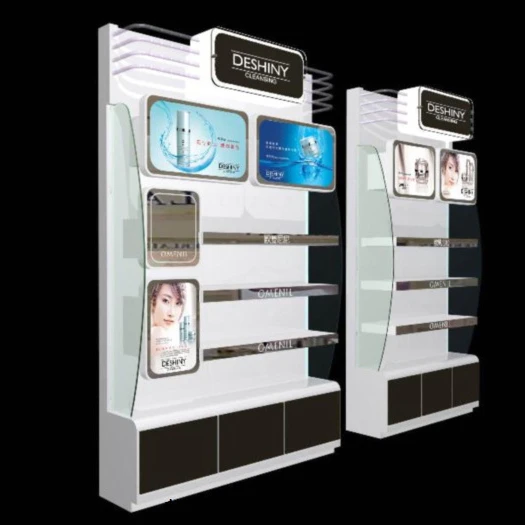 High end black acrylic multi-layers makeup display stand racks for cosmetic retail shop