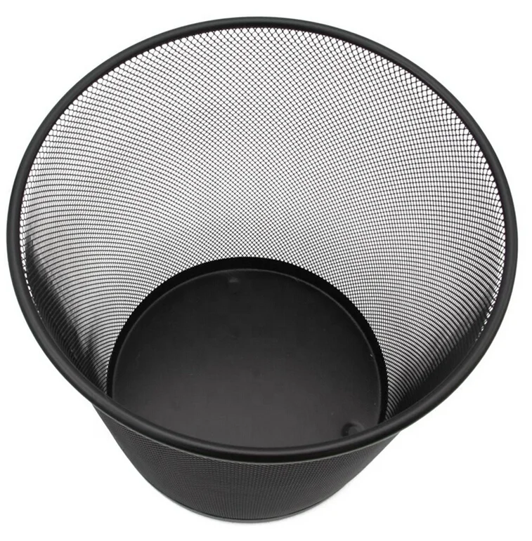 wholesale office supplies outdoor garden office bathroom kitchen metal mesh round Small Waste Paper Basket