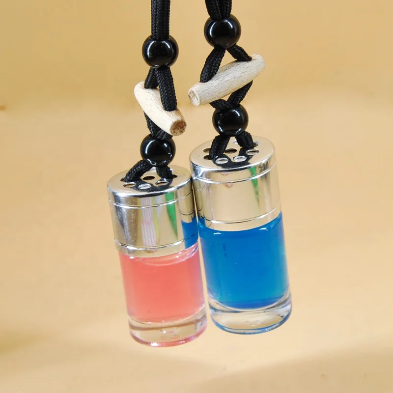 Mini cute 5ml 8ml 10ml 12ml 15ml round car perfume diffuser glass bottle with aluminum oxide wooden cap