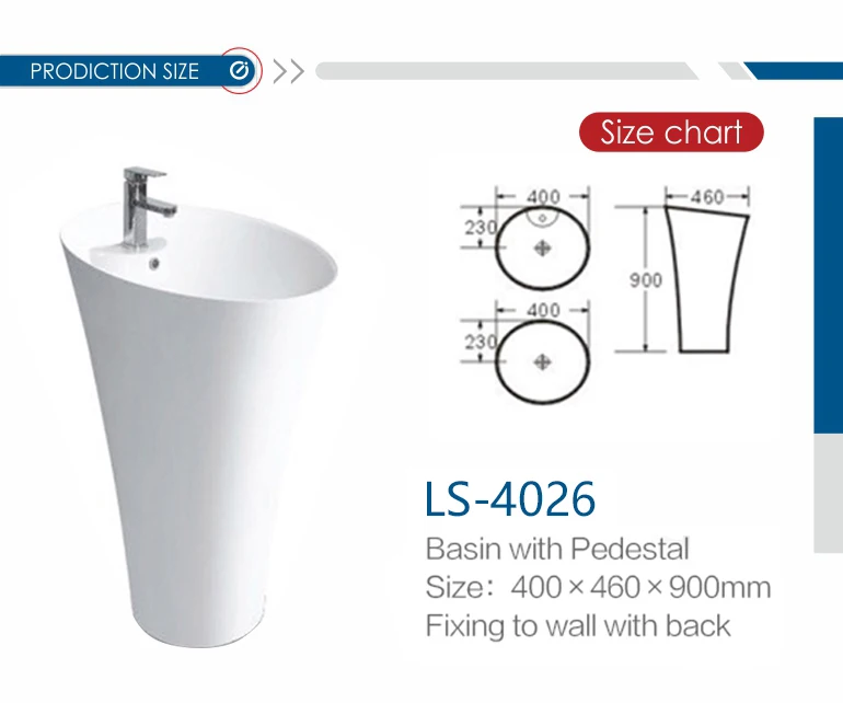 Bath Room Marble Unique Pedestal Sinks Free Standing Wash Basin For Construction Industries