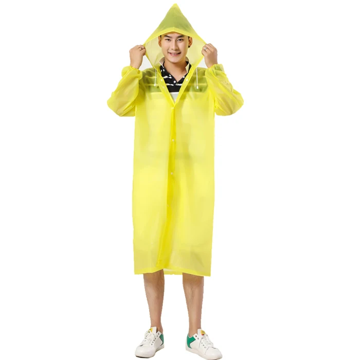 EVA Waterproof Reusable Raincoat with Hood Wholesale Factory Price Raincoat with buttons
