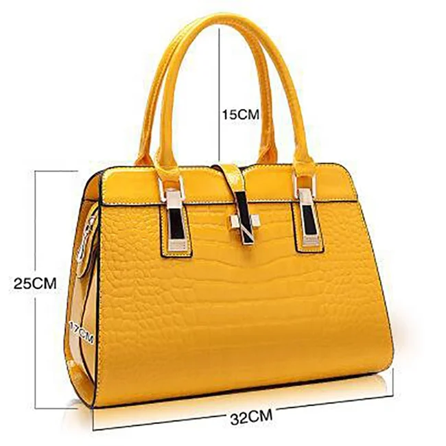 
2021 Patent Leather Crocodile Leather Handbags for Women Ladies Shoulder Bags Unique Vintage PU Purse Korea Hand Bag 