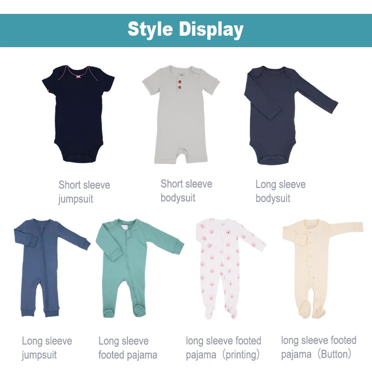 
GOTS certified newborn baby boutique romper clothes long sleeve organic cotton baby bodysuit for baby 