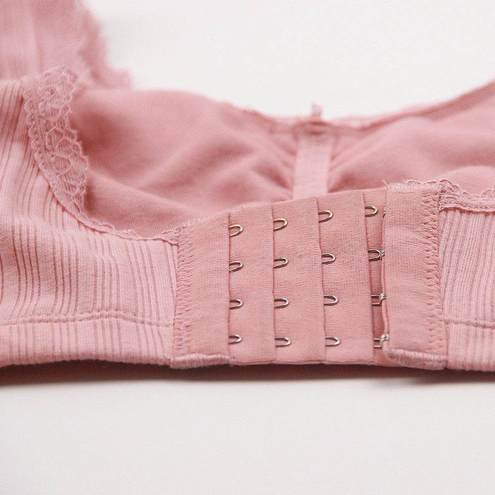 Breathable Women Post Surgery Bra Plus Size Big Breast Wirefree Pocket Bra Soft Mastectomy Bra