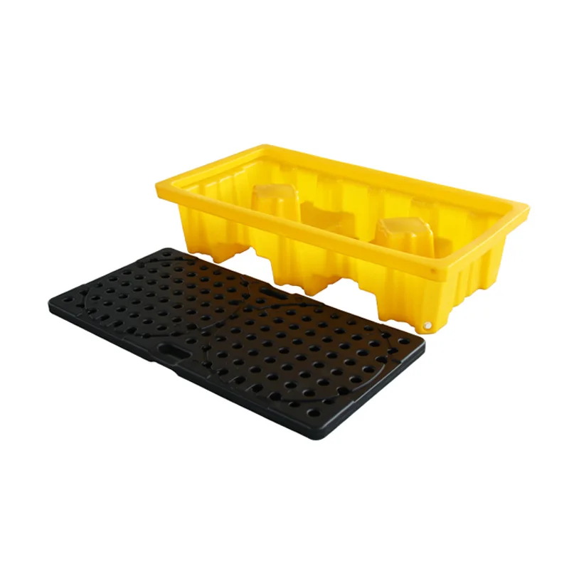 plastic Industrial spill pallet IBC Spill Containment Pallets 2 drum Circulation  large capacity spill pallet with Lid