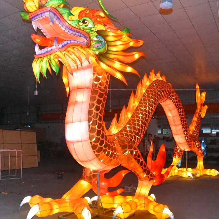 Outdoor Large LED Silk Lanterns Wholesale Chinese Silk Animal Lanterns