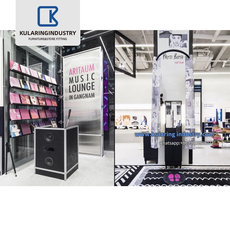 Luxury Store Fixtures Showroom Design Customized Producing Display Racks Shelf decoration Makeup Studio Cosmetic Shop Furniture