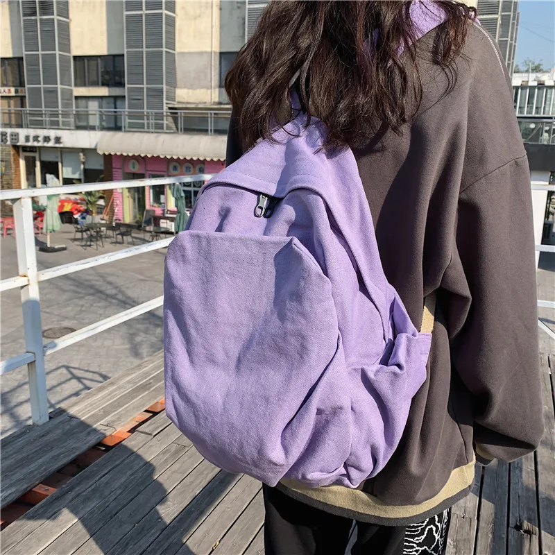 Simple Blank Back to School Backpack Schoolbag Canvas Travel Bag Vintage Green Aesthetic Backpack Women Travel Canvas Backpack