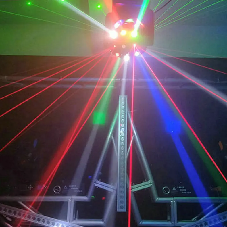 Disco Stage Effect DMX Controled LED Spotlight KTV Clubs LCD Display Rotating Stage Light Audio Video LED Laser Fog Light YS-05