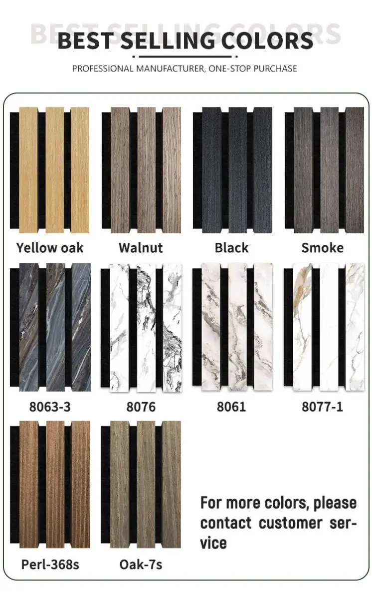 Akupanel Slatted Interior Acoustic panel wood mdf soundproof Acoustic panel wall panels boards