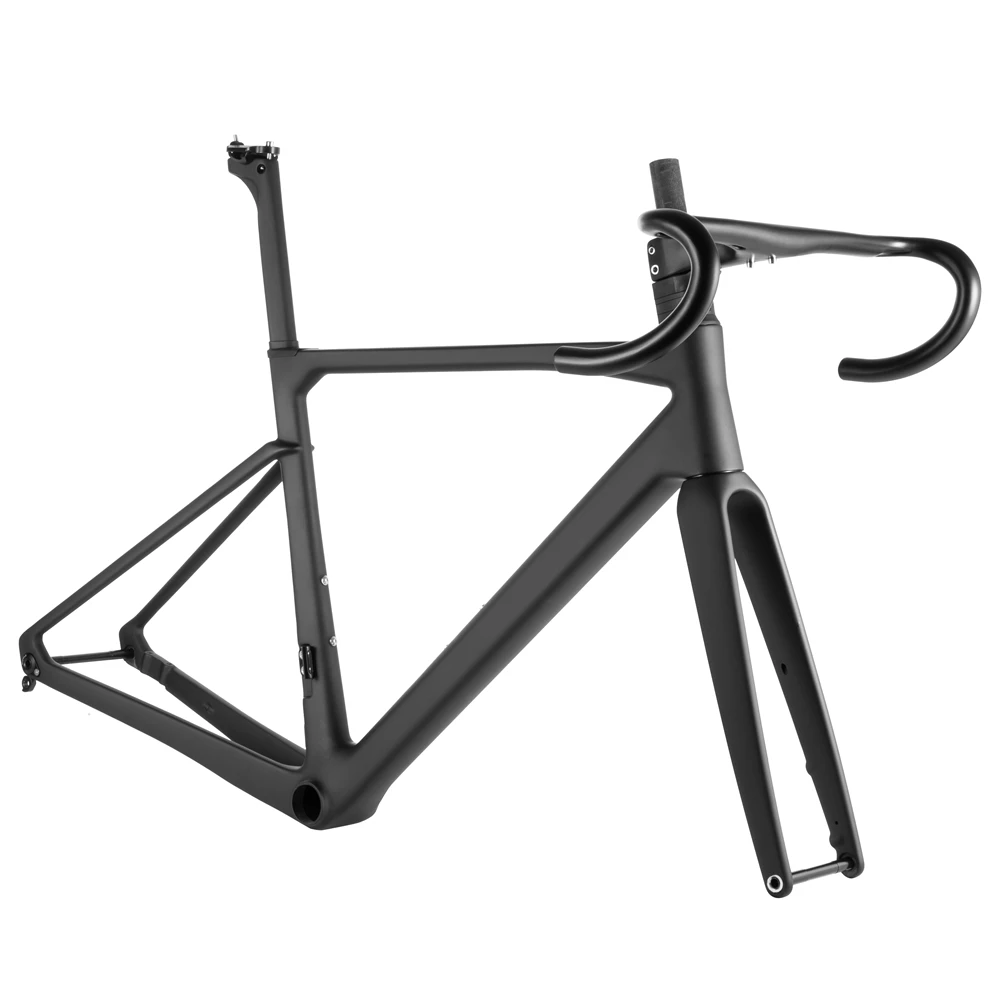 Spcycle 2022 New 700C Road Bike Carbon Frame Full Hidden Cable Disc Brake T1000 Carbon Road Bike Frame With Integrated Handlebar