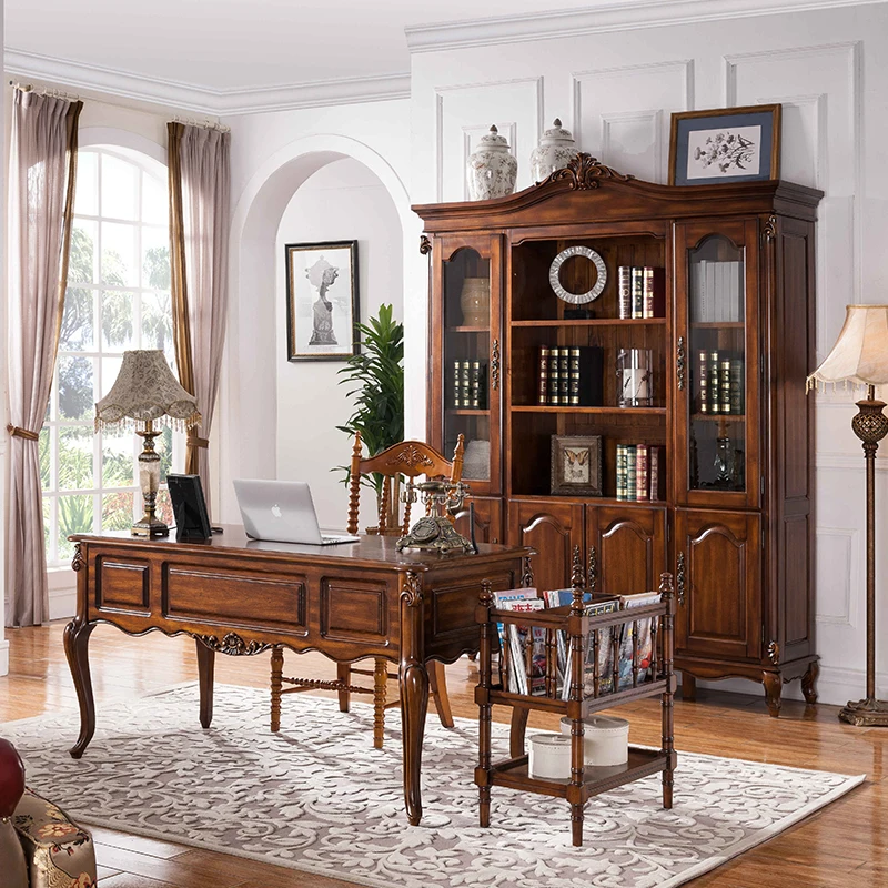 Welliton OEM ODM American Style Study Room Furniture Modern Floor Wooden Multifunctional Bookcase