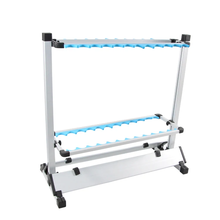 
SELCO Aluminum Alloy 24pcs Holes Silver Blue Fishing Rod Portable Stand Holder Stand Rod 