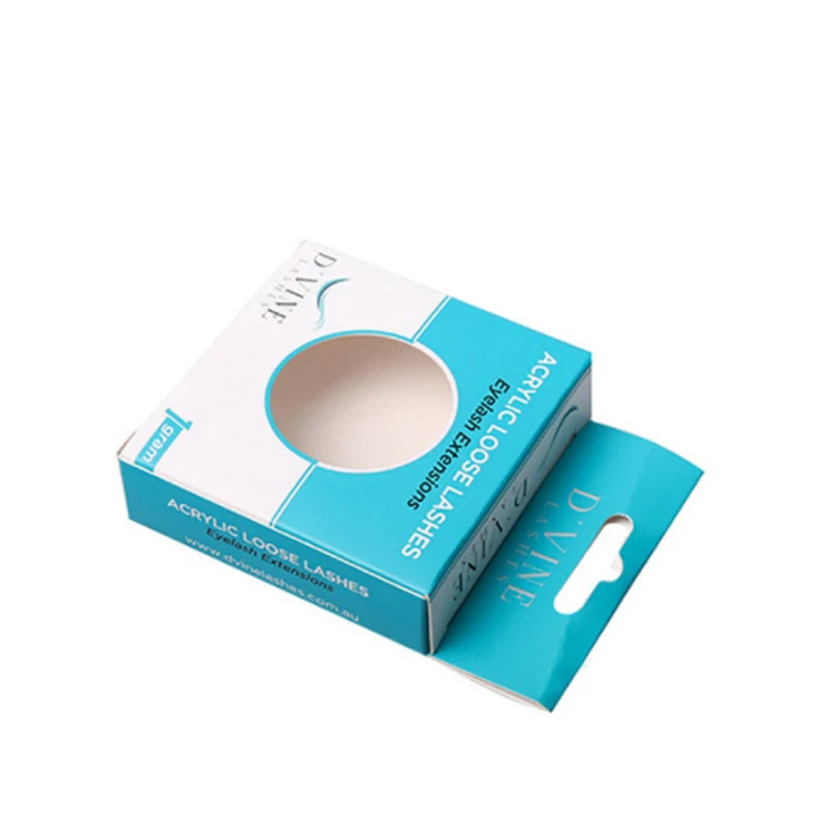 2024 Factory Wholesale Cosmetics Packaging Eyelash/Lens/Blush Wrapping Paper Box with PVC Window