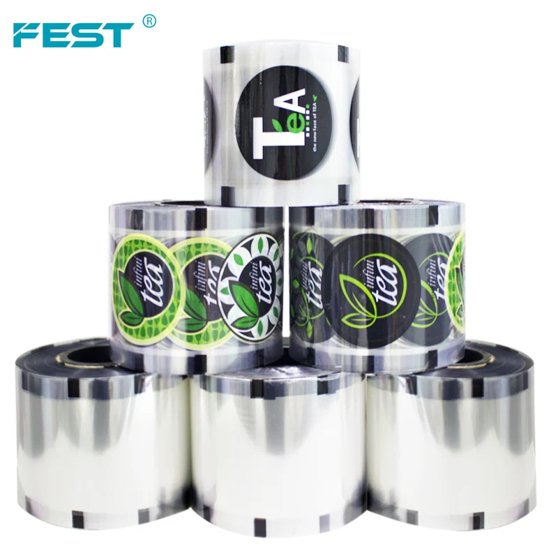 FEST Customized Printing Colors and Logos boba sealer film, plastic film seal bubble tea for drinking cups