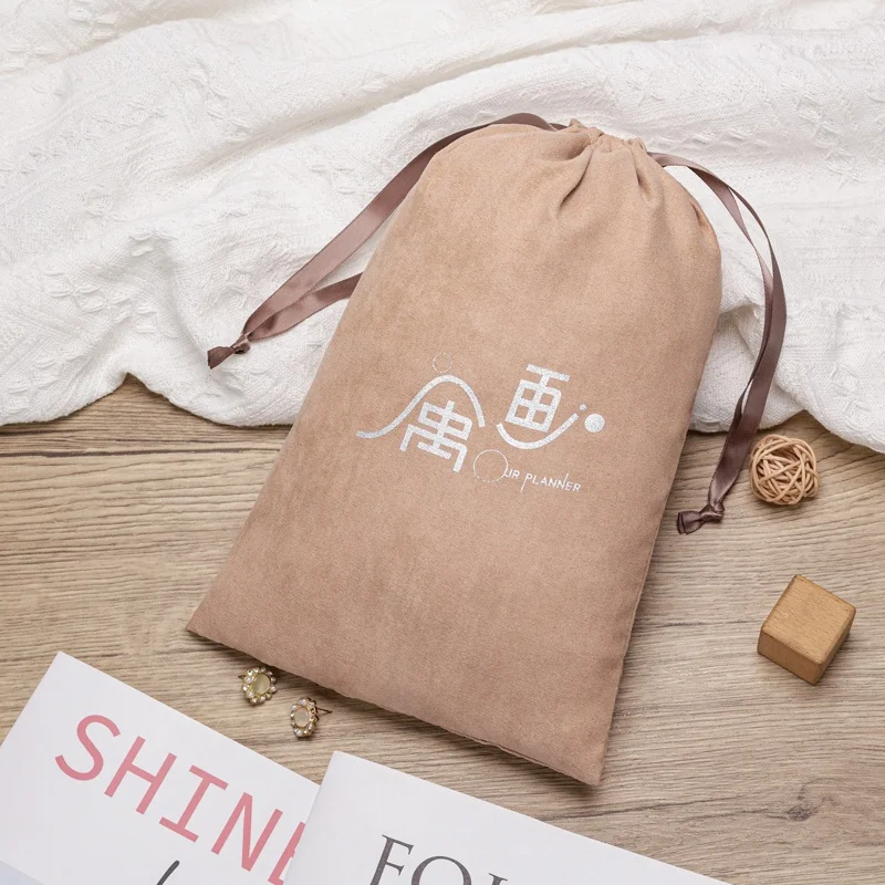 Custom Dust Bag Medium Gift Brown Drawstring Jewellery Pouch Velvet  Thick Velvet Tarot Card Storage Bag