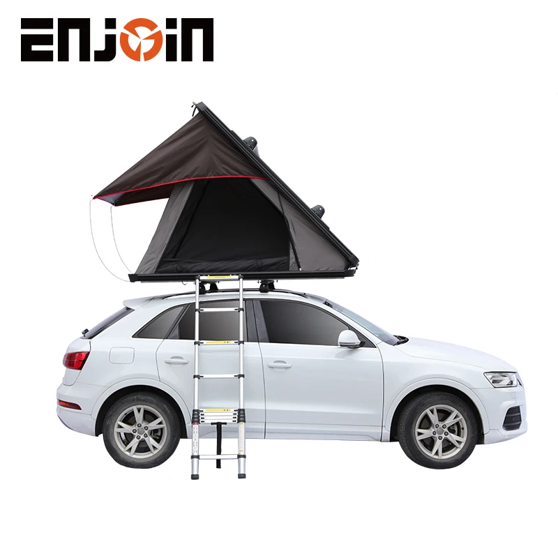 ENJOIN New Design Aluminum Cover Triangle Roof Tent Hard Shell Camping Car Rooftop Tent Simple And Convenient Operation