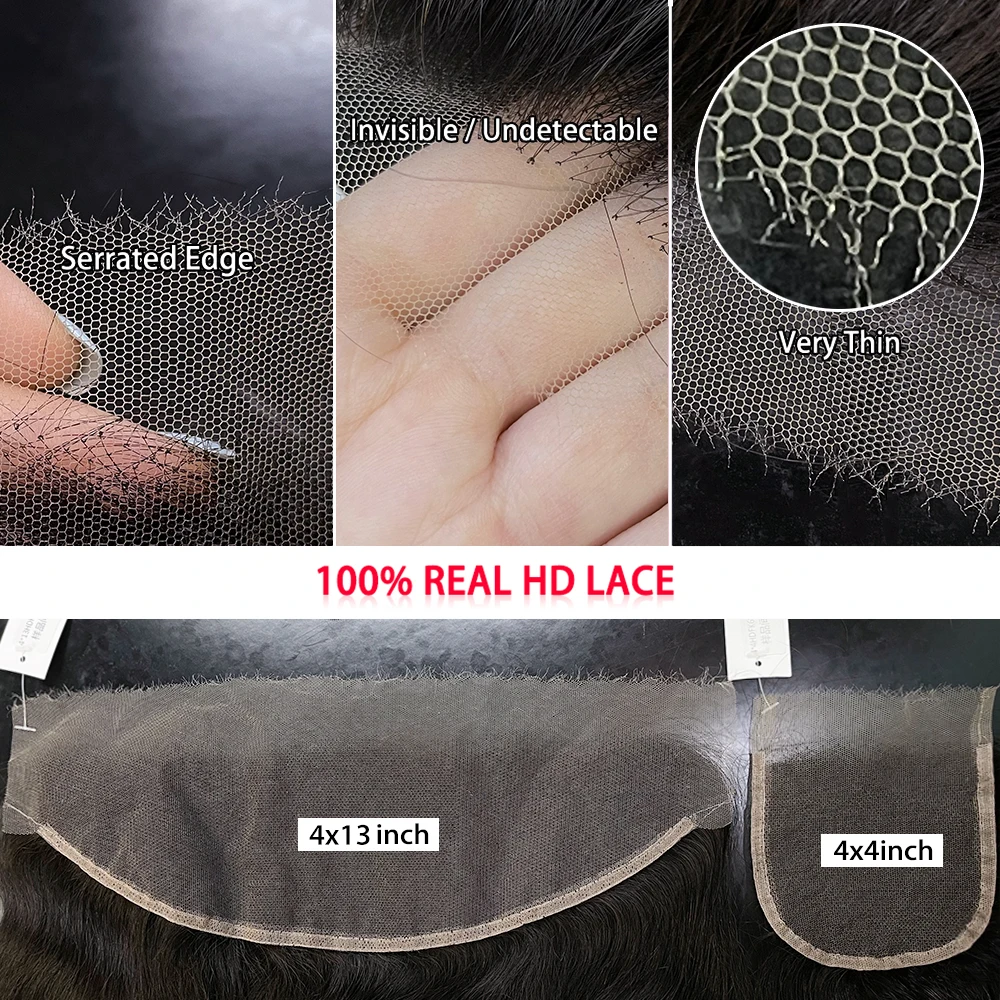 Оптовая продажа 4x4 5x5 6x6 7x7 Hd кружевная застежка, пленка прозрачная швейцарская Hd кружевная фронтальная, высокая цифровая Супер тонкая Hd кружевная фронтальная поставка