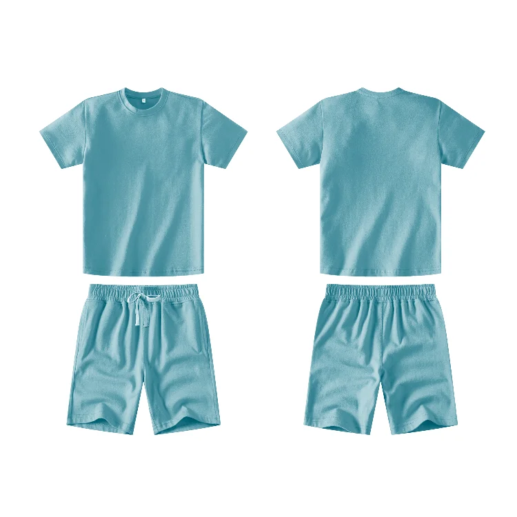 Hot Sale Fashion Multi Color Custom Child Clothing Shorts Blank Summer Sweat Suit Casual Girl Kid TShirt Set