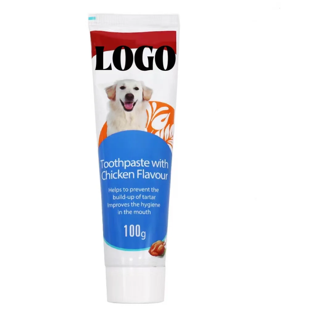 2024 Pet Toothpaste with Chicken Flavor  Customization Color Carbomer Paste  Anti-cavity Fluoride Free Factory Wholesale OEM