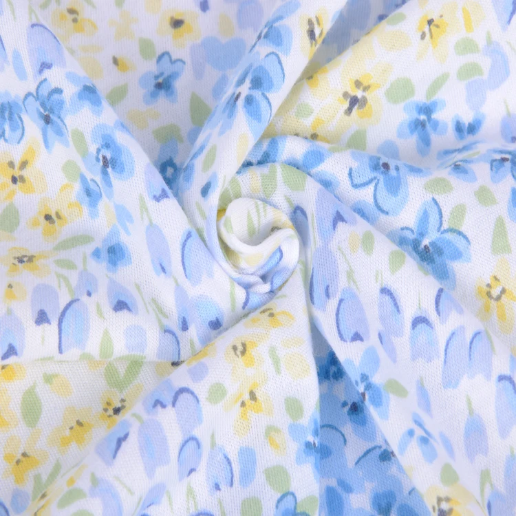 40s Modal Cotton Fabric 60% Cotton 40% Modal printed Jersey Fabric