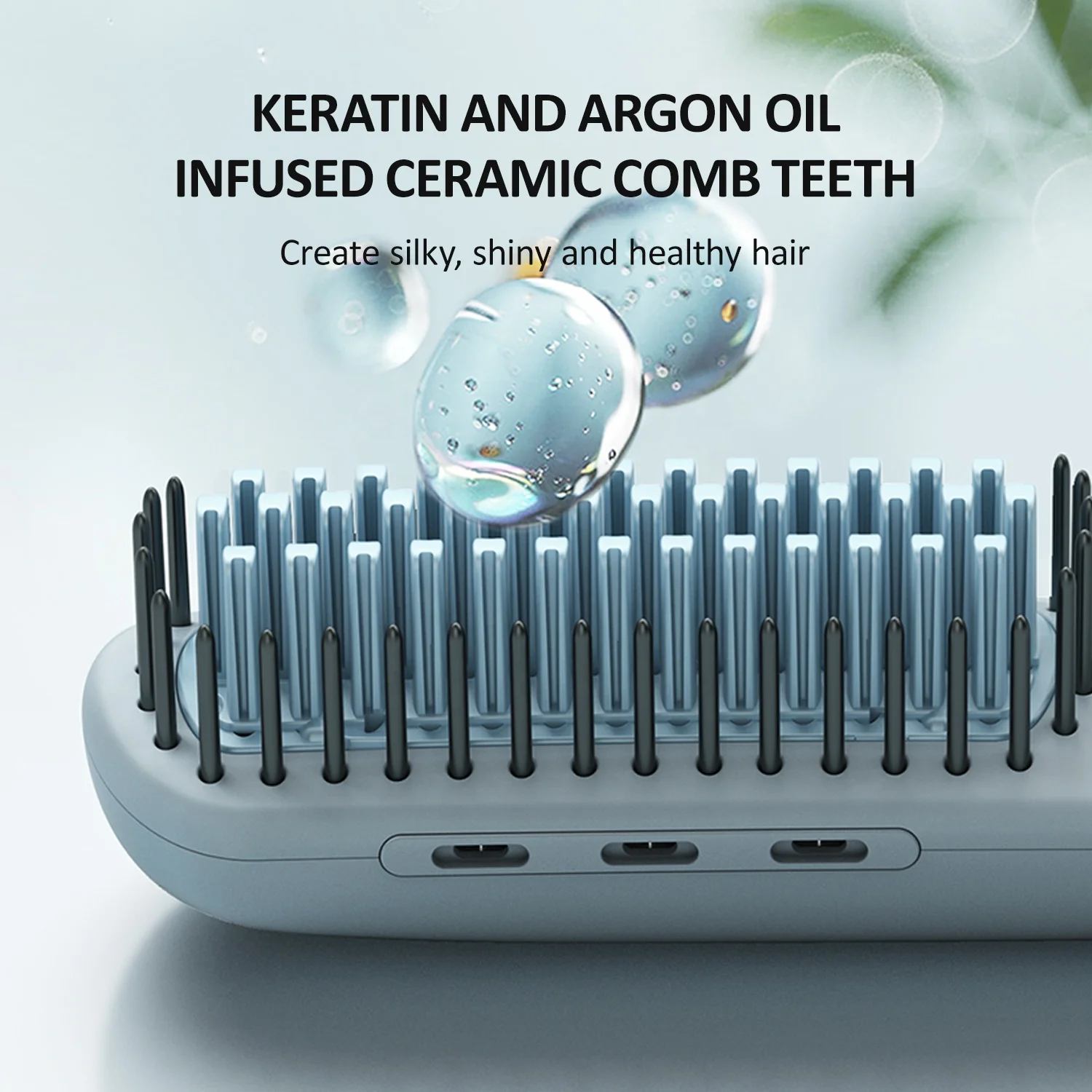 Lena Anti-scald Ionic Mini Ceramic Electric Hair Brush Combs Straightener Portable Hair Straightener Comb for Travel
