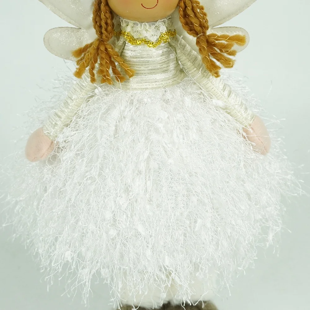 Wholesale home indoor decor desktable white color standing plush fairy dolls for girls gift