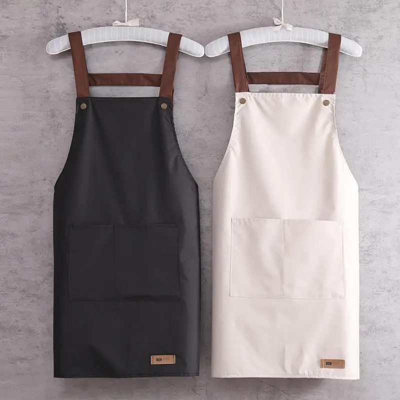 Kitchen Apron Sleeveless Waterproof Hand-wiping Cooking Baking Home Chef PVC Aprons with Pockets and Design Custom Logo