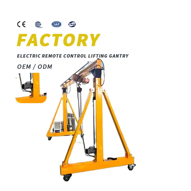 Electric Gantry Crane with Remote Control Lifting, High Quality Cable and Wire Gantry Lifts Customizable