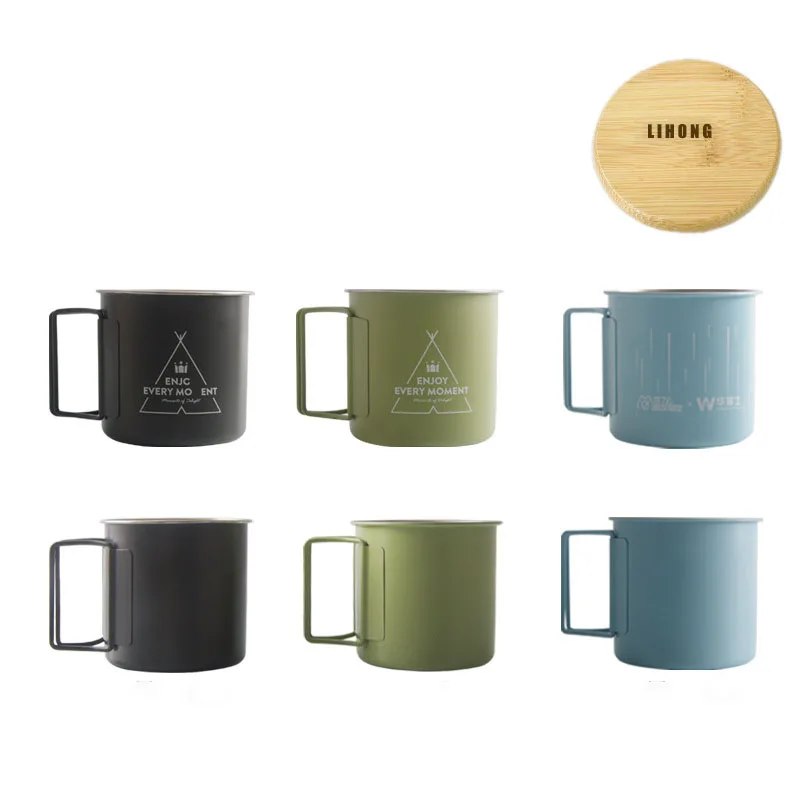 Camping Stainless Steel Water Cup 330ml Outdoor Portable Folding Mug for Cold Drink Beer Coffee Metal Cups coffee tools set