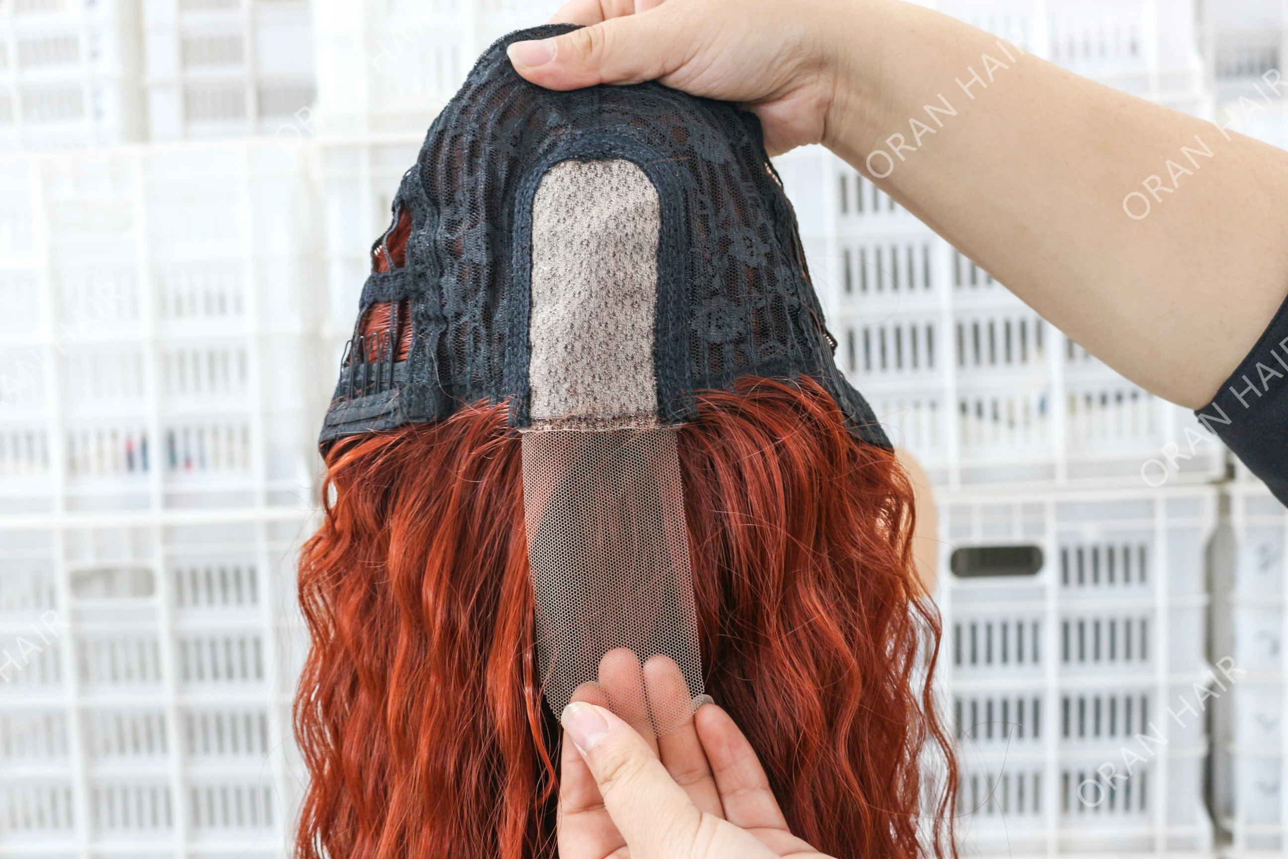 Afro Heat Friendly Cheapest Natural Blend Black Dark Brown Long Deep Wave Synthetic Hair Wig small part lace  View