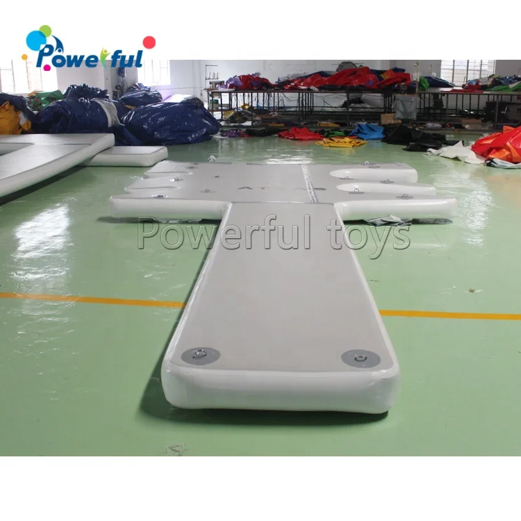 Inflatable jet ski floating dock PVC dropstitch water floating island lounge pontoon dock platform for yacht