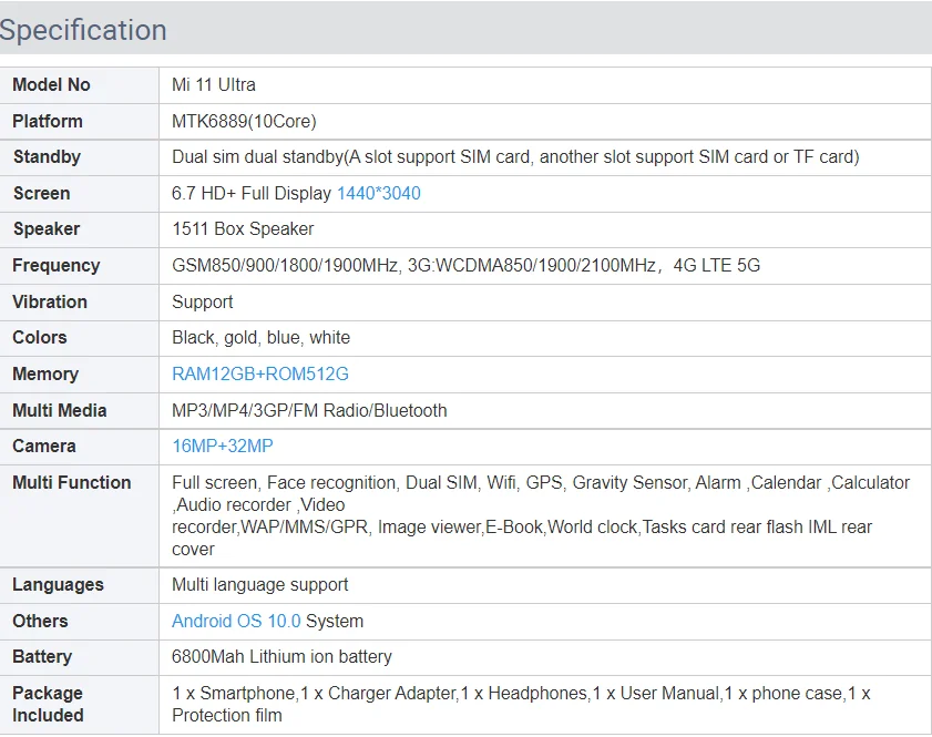 2021 Новый 6 7 дюймов USB Max mi 11 смартфон 4G 5G разблокировать андроид мобильный 12 ГБ 512 оригинальный телефон сотовый