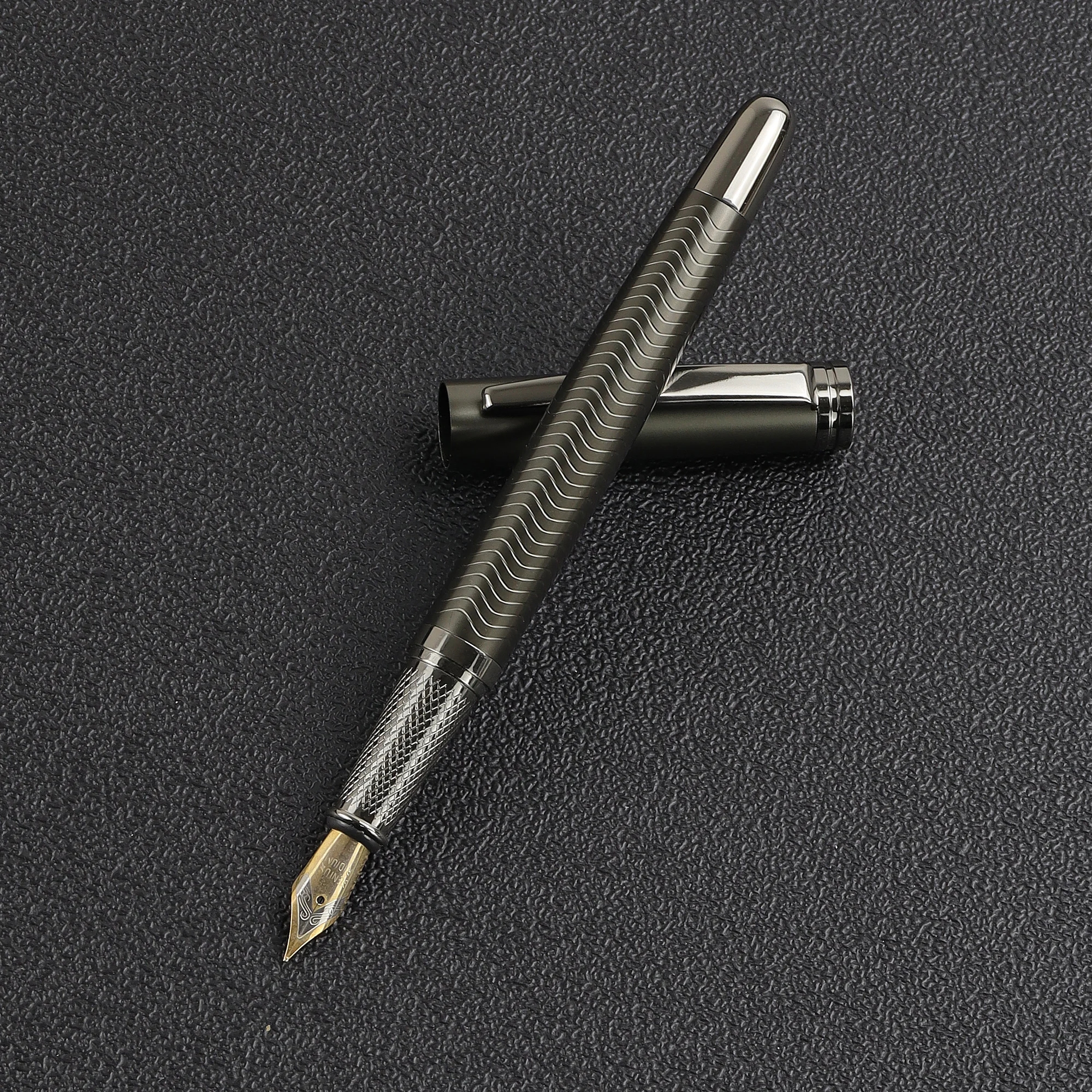 Manufacturer wholesale metal pen business ink pen printing LOGO for business Fish scale gun gray fountain pen