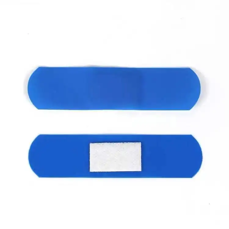 Waterproof PE wound bandage with detectable pad Medical Blue Metal Detectable Band Aid Plaster