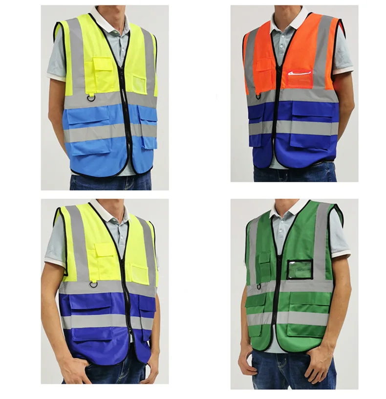 Cheap price factory wholesale good quality  police and civilian sales. Full-color black green orange reflective safety vest
