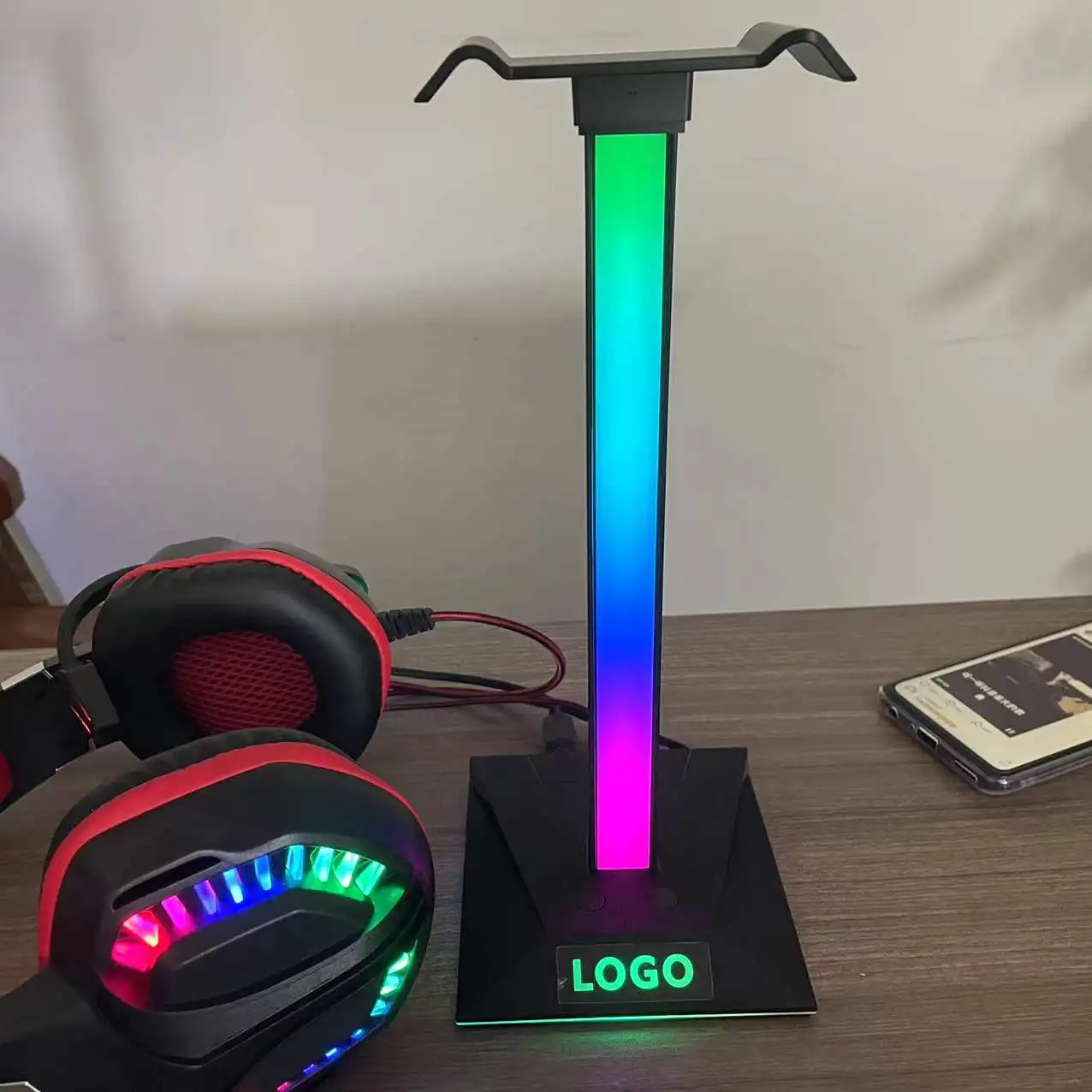 Charging Port Hub Gaming Fast Headphone Holder Headset Headphone Stand  RGB Color Desk Gaming Earphone Hanger