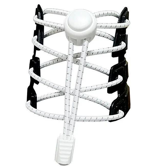 Пользовательские круглые эластичные шнурки без галстука с быстрым фиксация светоотражающий эластичный шнур нажимным замком